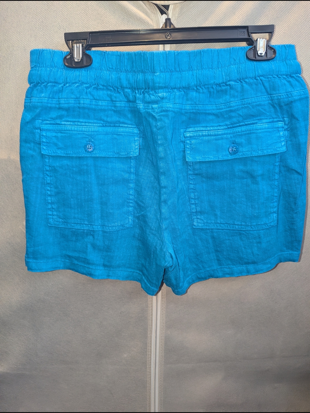 NWT Kut from the Kloth Blue Drawstring Linen-Blend Shorts - Picture 3 of 4